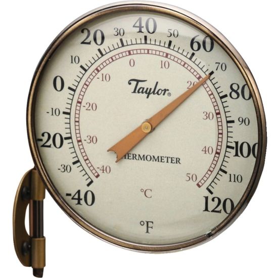 Picture of Taylor 481BZN Heritage Collection Dial Thermometer (4.25in) - Easy-to-read Measurement, Weather Proof - For Indoor, Outdoor - Bronze