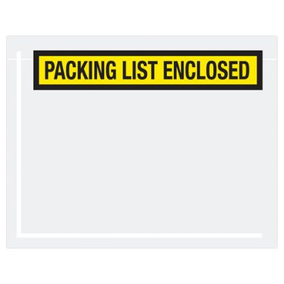 Picture of Tape Logic "Packing List Enclsoed" Envelopes, Panel Face, 7in x 5 1/2in, Yellow, Pack Of 1,000