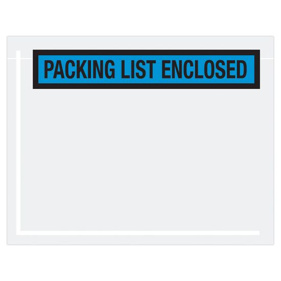 Picture of Tape Logic "Packing List Enclosed" Envelopes, Panel Face, 7in x 5 1/2in, Blue, Pack Of 1,000