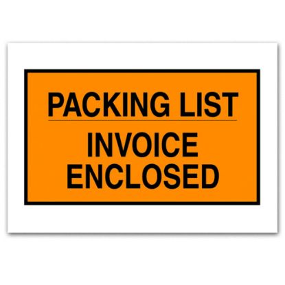 Picture of Tape Logic "Packing List/Invoice Enclosed" Envelopes, Full Face, 7in x 10in, Orange, Pack Of 1,000