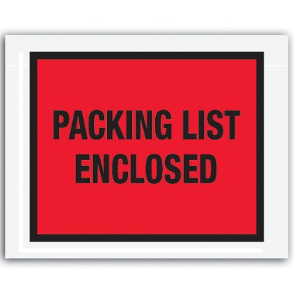 Picture of Tape Logic "Packing List Enclosed" Envelopes, Full Face 7in x 5 1/2in, Red, Pack Of 1,000