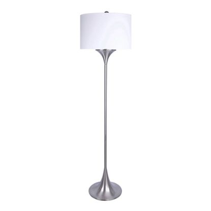 Picture of LumiSource Lenuxe Floor Lamp, 71inH, White/Brushed Nickel