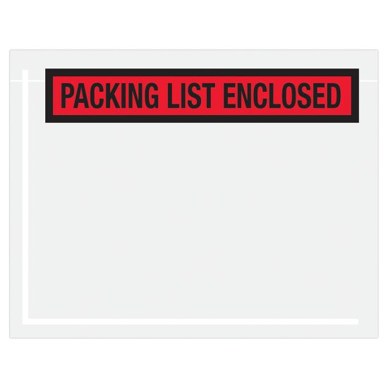 Picture of Tape Logic "Packing List Enclosed" Envelopes, Panel Face, 7in x 5 1/2in, Red, Pack Of 1,000