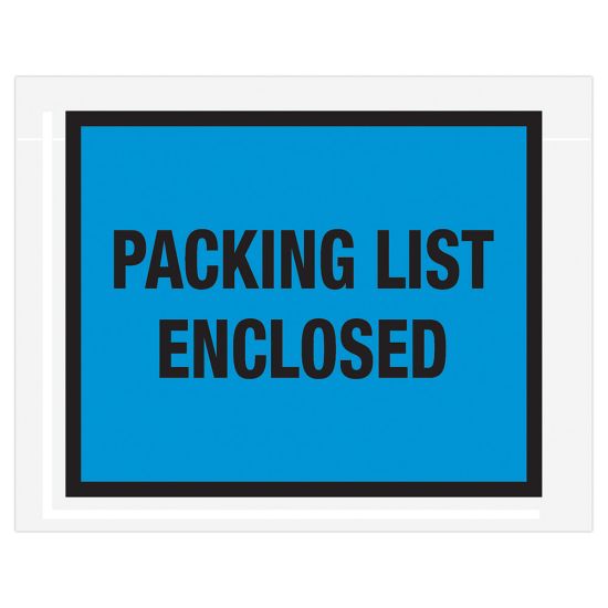 Picture of Tape Logic "Packing List Enclosed" Envelopes, Full Face 7in x 5 1/2in, Blue, Pack Of 1,000