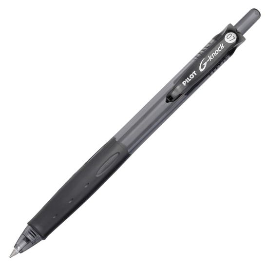 Picture of Pilot G-Knock BeGreen Gel Rollerball Pen, Fine Point, 0.7 mm, Black Barrel, Black Ink, Pack Of 12