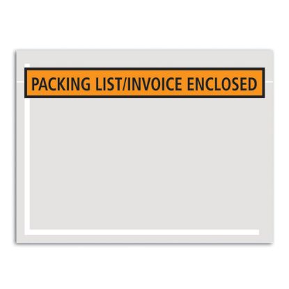 Picture of South Coast Paper"Packing List/Invoice Enclosed" Envelopes, Panel Face, 4 1/2in x 5 1/2in, Orange, Pack Of 1,000