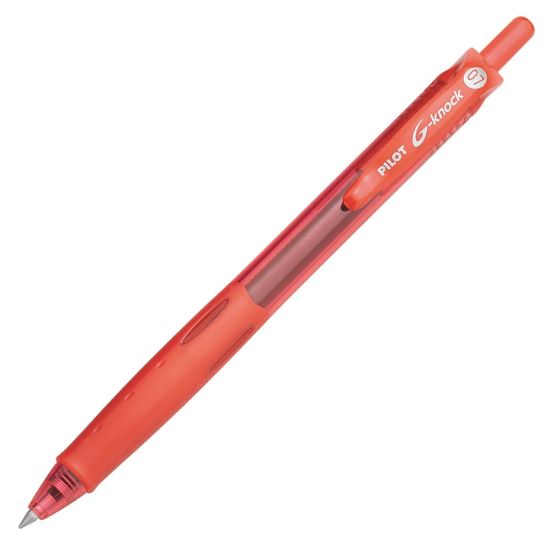 Picture of Pilot G-Knock BeGreen Gel Rollerball Pen, Fine Point, 0.7 mm, Red Barrel, Red Ink, Pack Of 12