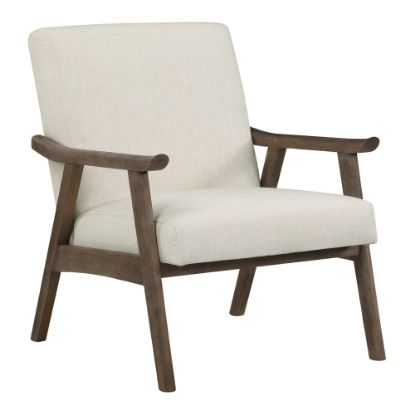 Picture of Office Star Weldon Armchair, Linen/Brushed Brown