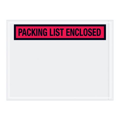 Picture of Tape Logic "Packing List Enclosed" Envelopes, Panel Face, 4 1/2in x 6in, Red, Pack Of 1,000