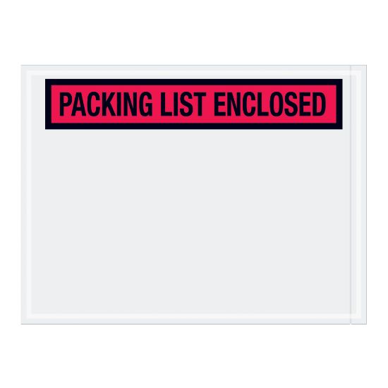 Picture of Tape Logic "Packing List Enclosed" Envelopes, Panel Face, 4 1/2in x 6in, Red, Pack Of 1,000