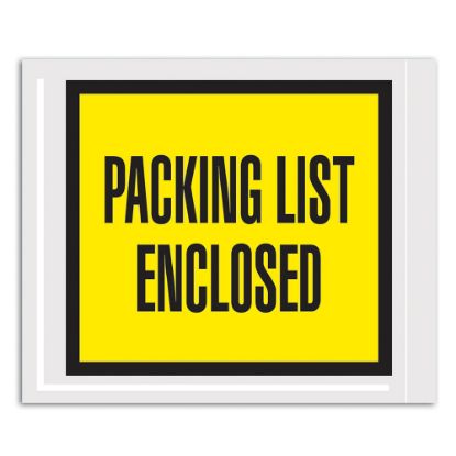 Picture of Tape Logic Brand "Packing List Enclosed" Envelopes, Full Face, 4 1/2in x 5 1/2in, Yellow, Pack Of 1,000