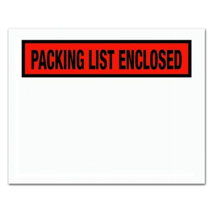 Picture of Partners Brand "Packing List Enclosed" Envelopes, Panel Face, 4-1/2in x 5-1/2in, Red, Pack Of 1,000