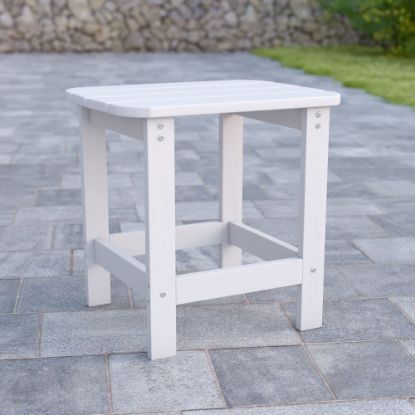 Picture of Flash Furniture Charlestown All-Weather Adirondack Side Table, 18-1/4inH x 18-3/4inW x 15inD, White