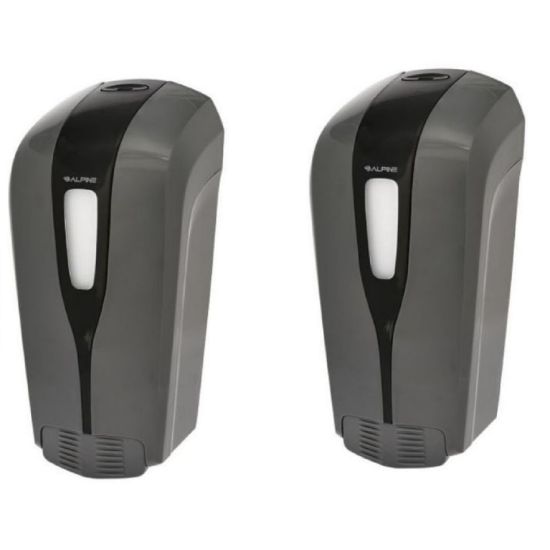 Picture of Alpine Aspen Commercial Refillable Manual Foam Soap Dispensers, 8-3/4inH x 4-1/4inW x 3-1/4inD, Gray, Pack Of 2 Dispensers