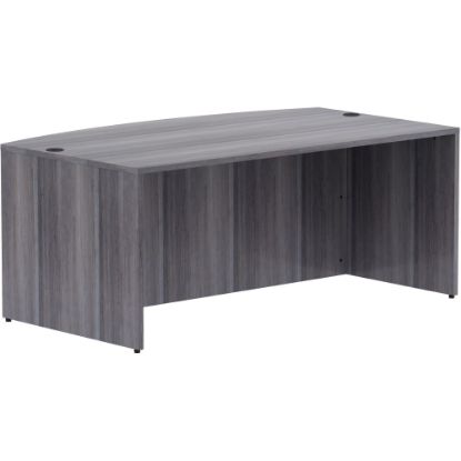 Picture of Lorell Essentials 72inW Bowfront Computer Desk Shell, Weathered Charcoal