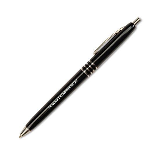 Picture of SKILCRAFT AbilityOne Retractable Ballpoint Pens, Fine Point, Black Ink, Box Of 12 Pens