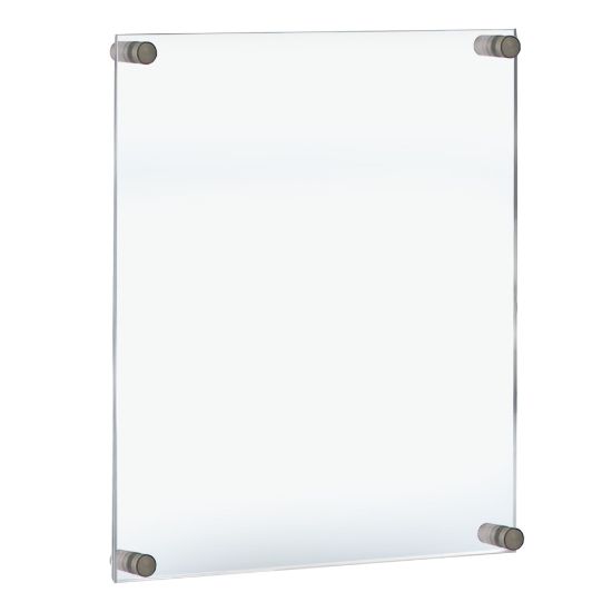 Picture of Azar Displays Graphic-Size Acrylic Vertical/Horizontal Standoff Sign Holder, 17in x 22in, Clear