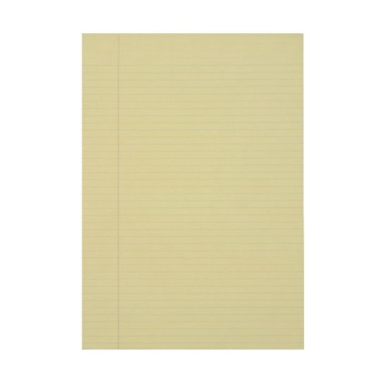 Picture of Glued Writing Pads By SKILCRAFT, 8 1/2in x 14in, Yellow, Legal Ruled Both Sides, Pack Of 12 (AbilityOne 7530-01-124-7632)