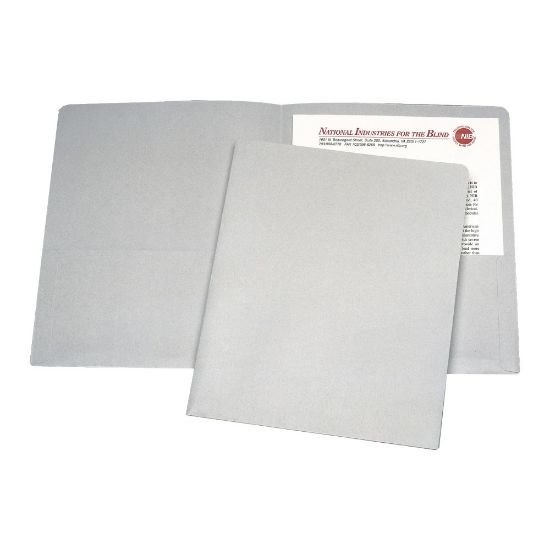 Picture of SKILCRAFT Twin Pocket Portfolios, 30% Recycled, Gray, Box Of 25 (AbilityOne 7510-00-584-2491)