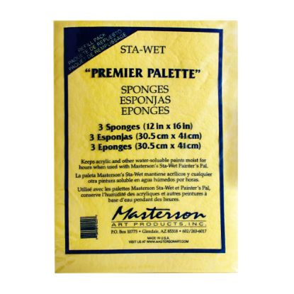 Picture of Masterson Premier Palette Sponge Refills, Disposable, 12in x 16in, Yellow, Pack Of 2 Sets