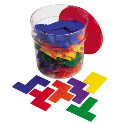 Picture of Learning Resources Rainbow Premier Pentominoes, 5 3/4inH x 5 3/4inW x 6 1/4inD, Assorted Colors, Grades 1-8, 12 Pieces Per Pentomino, Pack Of 6 Pentominoes