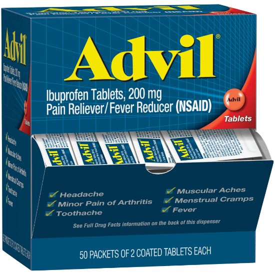 Picture of Advil Ibuprofen Packets, 2 Tablets Per Packet, Box Of 50 Packets