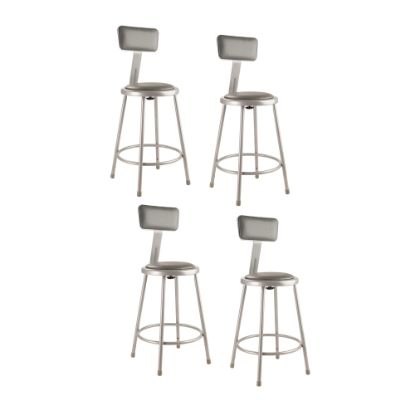 Picture of National Public Seating Vinyl-Padded Task Stool, Gray Seat/Gray Frame, Quantity: 4