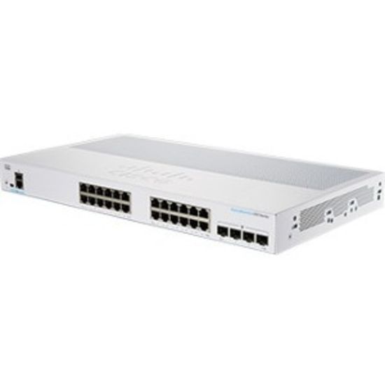 Picture of Cisco 250 CBS250-24T-4G Ethernet Switch - 24 Ports - Manageable - Gigabit Ethernet - 1000Base-T, 1000Base-X - 2 Layer Supported - Modular - 4 SFP Slots - 25.91 W Power Consumption - Optical Fiber, Twisted Pair - Rack-mountable - Lifetime Limited Warranty