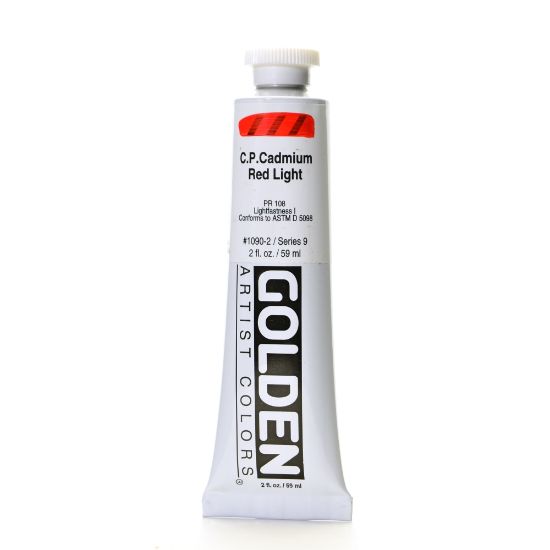 Picture of Golden Heavy Body Acrylic Paint, 2 Oz, Cadmium Red Light (CP)