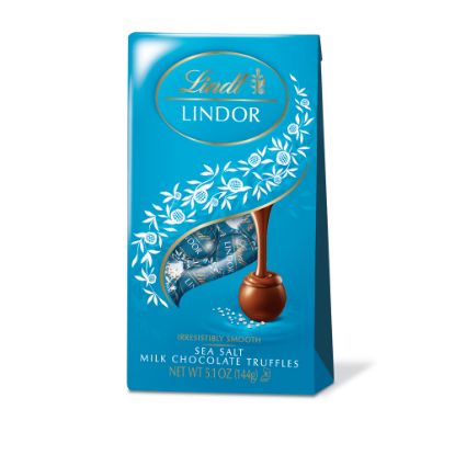 Picture of Lindt Lindor Truffles, Sea Salt, 6 Truffles Per Bag, Pack Of 12 Bags