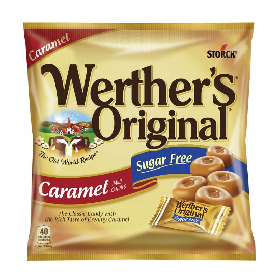 Picture of Werthers Original Sugar-Free Caramel Hard Candies, 1.46 Oz, Pack Of 12 Bags