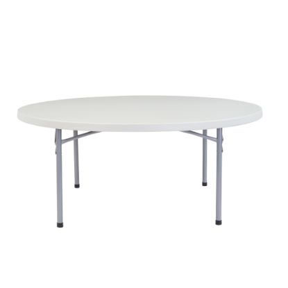 Picture of National Public Seating Blow-Molded Folding Table, Round, 71inW x 71inD, Light Gray/Gray