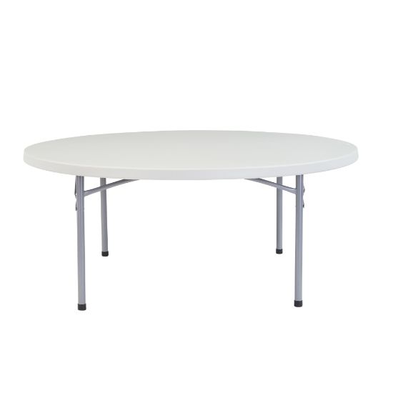 Picture of National Public Seating Blow-Molded Folding Table, Round, 71inW x 71inD, Light Gray/Gray