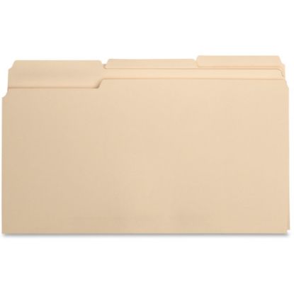 Picture of Business Source 1/3 Cut 1-ply Top Tab Manila Folders - Legal - 8 1/2in x 14in Sheet Size - 3/4in Expansion - 1/3 Tab Cut - Top Tab Location - Assorted Position Tab Position - Manila - Manila - Recycled - 100 / Box