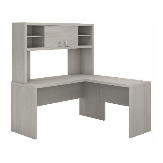 Picture of Bush Business Furniture Echo 60inW L-Shaped Desk With Hutch, Gray Sand, Standard Delivery