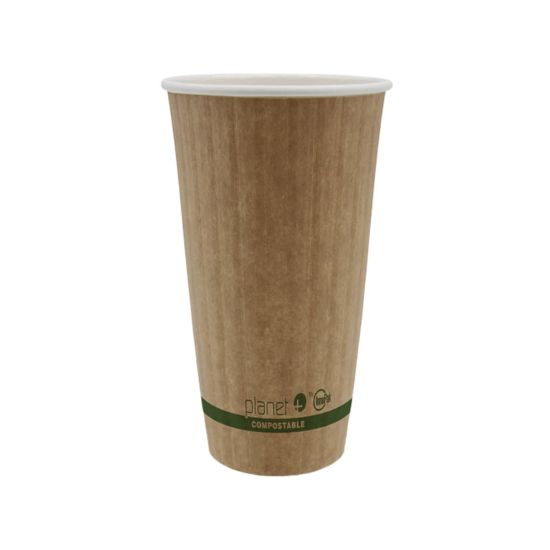 Picture of Planet+ Compostable Hot Cups, Double-Wall, 20 Oz, Brown, Pack Of 600 Cups