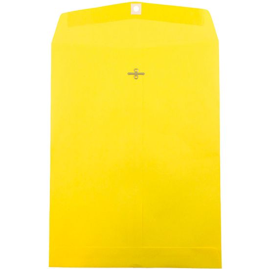 Picture of JAM Paper Open-End 10in x 13in Catalog Envelopes, Clasp Closure, Yellow, Pack Of 25 Envelopes