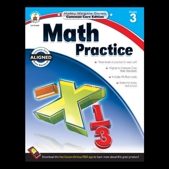 Picture of Carson-Dellosa Kelley Wingate Math Practice Workbook, Grade 3