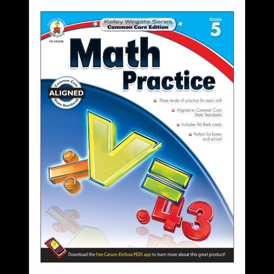 Picture of Carson-Dellosa Kelley Wingate Math Practice Workbook, Grade 5