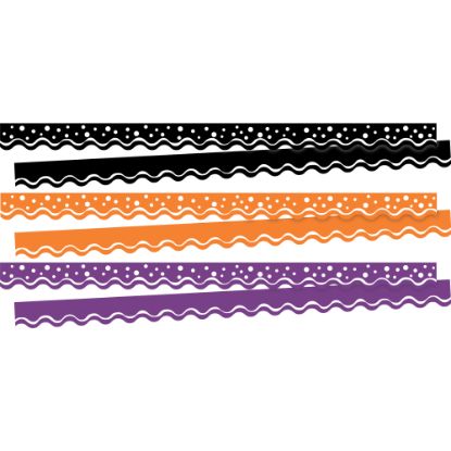 Picture of Barker Creek Double-Sided Scalloped Borders, 2-1/4in x 36in, Halloween, 13 Strips Per Pack, Set Of 3 Packs