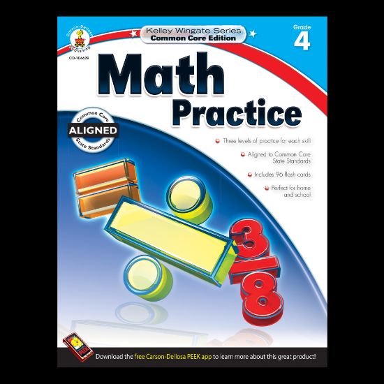 Picture of Carson-Dellosa Kelley Wingate Math Practice Workbook, Grade 4