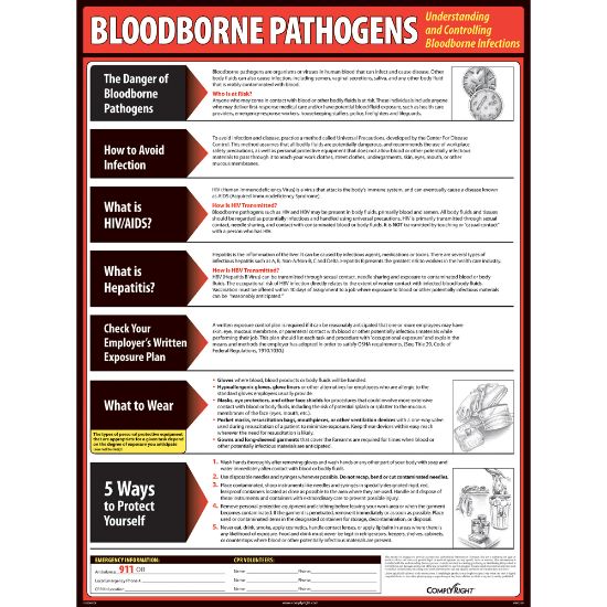 Picture of ComplyRight Bloodborne Pathogens Poster, 18in x 24in