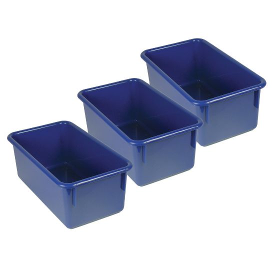 Picture of Romanoff Stowaway Trays, 5-1/4inH x 7-3/4inW x 13-1/4inD, Blue, Pack Of 3 Trays