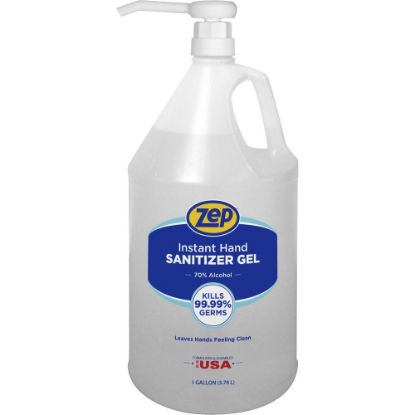 Picture of Zep Hand Sanitizer Gel, Clean Scent, 1 Gallon, Clear