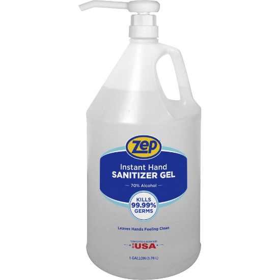 Picture of Zep Hand Sanitizer Gel, Clean Scent, 1 Gallon, Clear