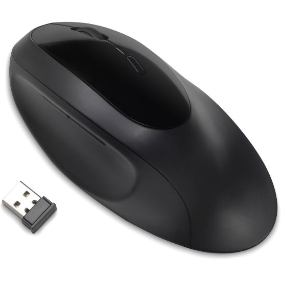 Picture of Kensington Pro Fit Ergo Wireless Mouse-Black - Wireless - Bluetooth/Radio Frequency - 2.40 GHz - Black - USB - 1600 dpi - 5 Button(s)