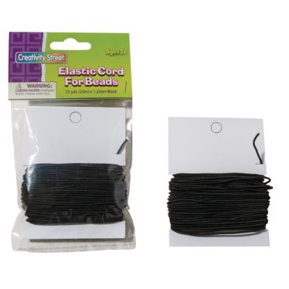 Picture of Creativity Street Elastic Cords, 25 Yd, Black, 25 Cords Per Pack, Set Of 3 Packs