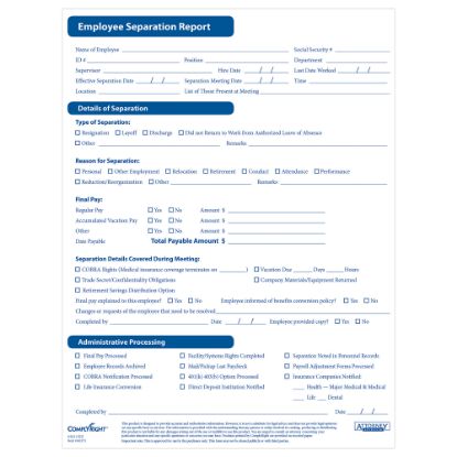 Picture of ComplyRight Employee Separation Reports, Pack Of 50