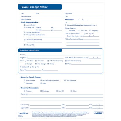 Picture of ComplyRight Payroll Status Changes, Pack Of 50