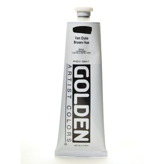 Picture of Golden Heavy Body Acrylic Paint, 5 Oz, Historical Van Dyke Brown Hue